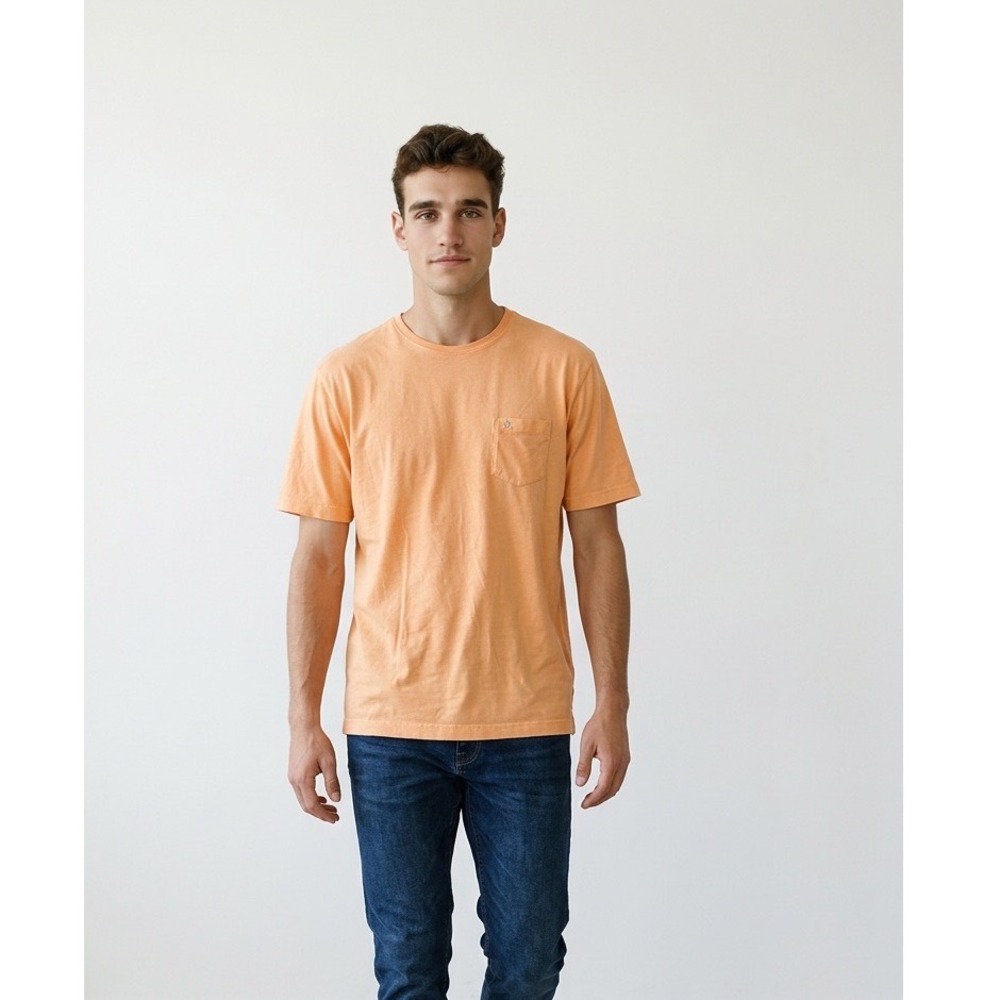 EUC Coast Apparel The Crew Tee Orange Pima Cotton Pocket T-Shirt Mens XL